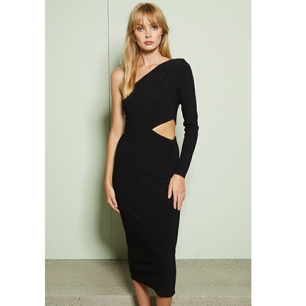 BEC & BRIDGE Elke Midi Dress in Black Size US 10
